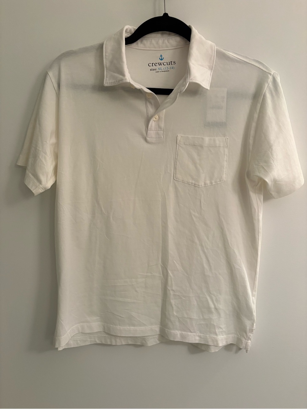 NWT Crewcuts by JCrew Youth XL White Polo Shirt with Chest Pocket